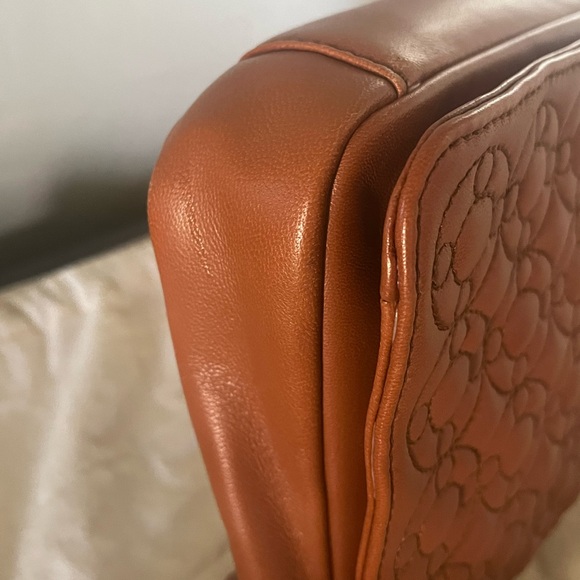 Chic Brown Quilted Clutch with Gold Accents - Picture 9 of 13